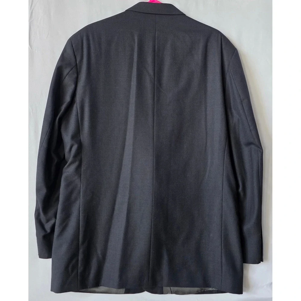 Oscar de la Renta Mens 44R Black 100% Wool 2-Button Blazer Sport Coat